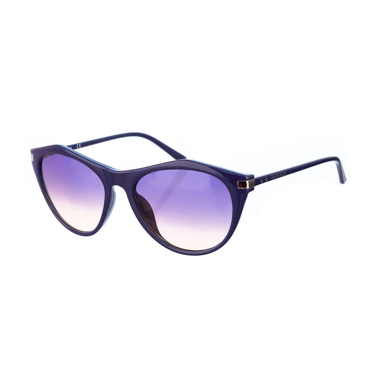 Liliowe okulary przeciwsłoneczne o owalnym kształcie z oprawką z acetatu Calvin Klein