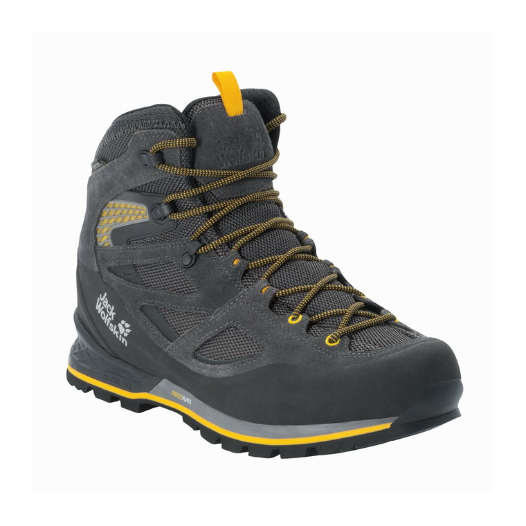 Buty męskie górskie Jack Wolfskin FORCE CREST TEXAPORE MID M black / burly yellow XT - 39,5