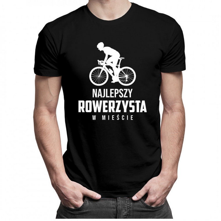 Najlepszy rowerzysta w mieście - męska koszulka z nadrukiem