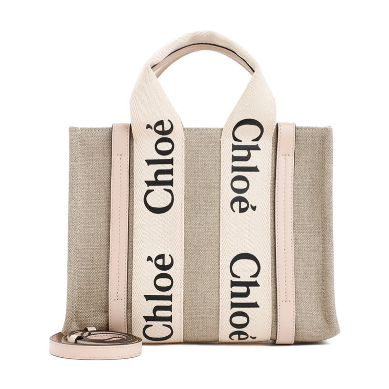 Neutralna Torba na Ramię Woody Tote Chloé