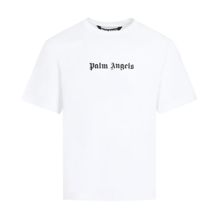 Biała Koszulka z Logo O-neck Palm Angels