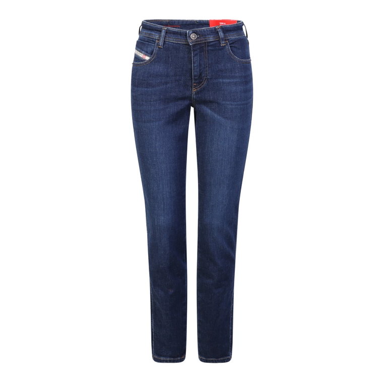 Niebieskie Damskie Jeansy Skinny Diesel