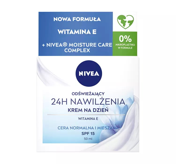 NIVEA 24H Nawilżenia odświeżający krem do twarzy na dzień SPF15 50ml