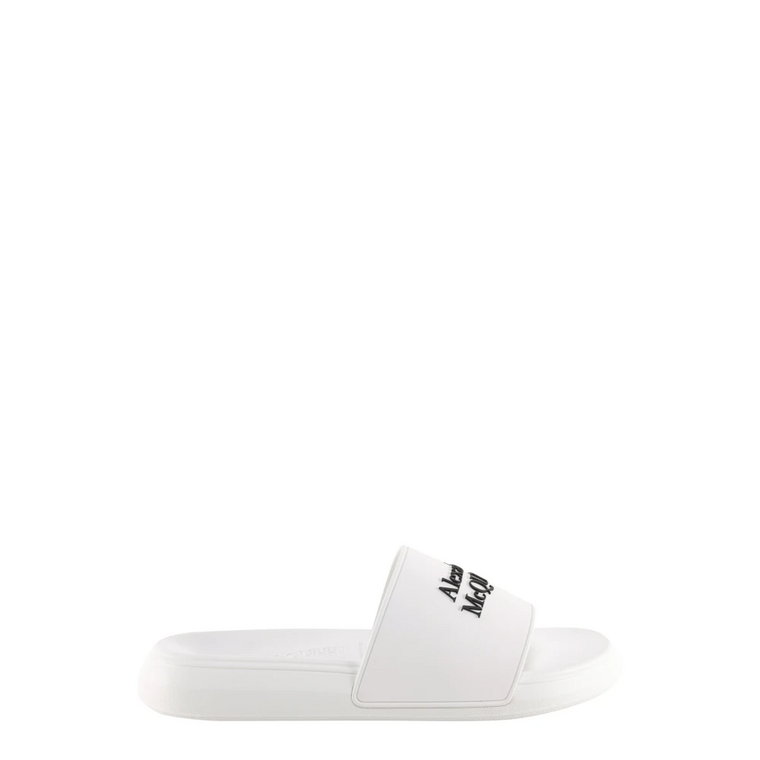 Klasyczne białe sandały z gumy Ss23 Alexander McQueen