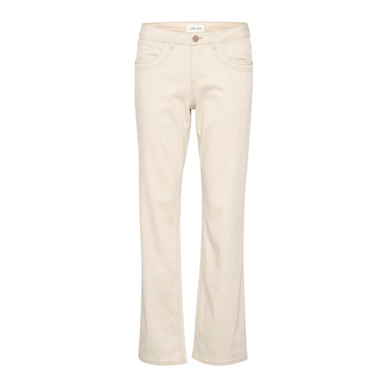 Spodnie Straight Leg Twill Szary Pióro Cream