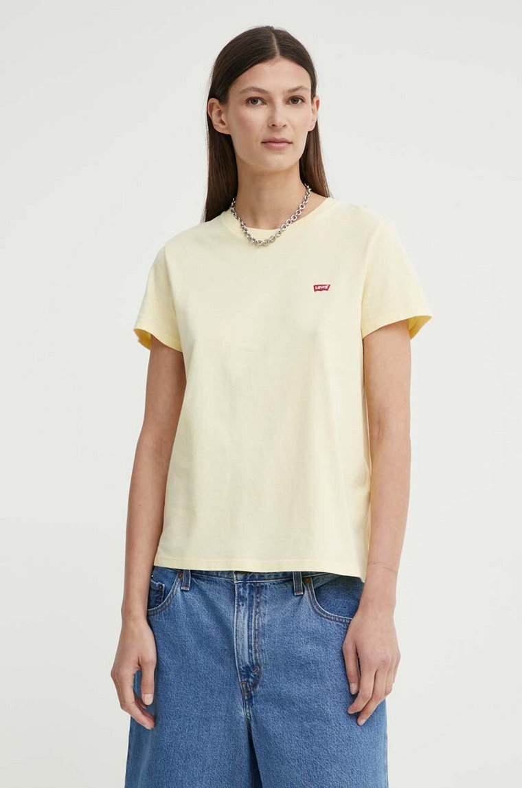 Levi's t-shirt bawełniany damski kolor żółty
