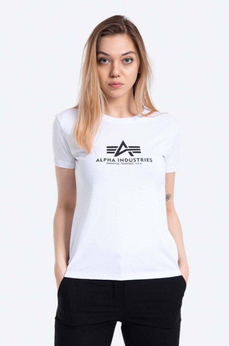 Alpha Industries t-shirt bawełniany kolor biały 196051.09-BIALY