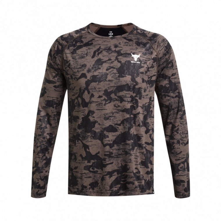 Męski longsleeve treningowy Under Armour Project Rock IsoChill LS - brązowy