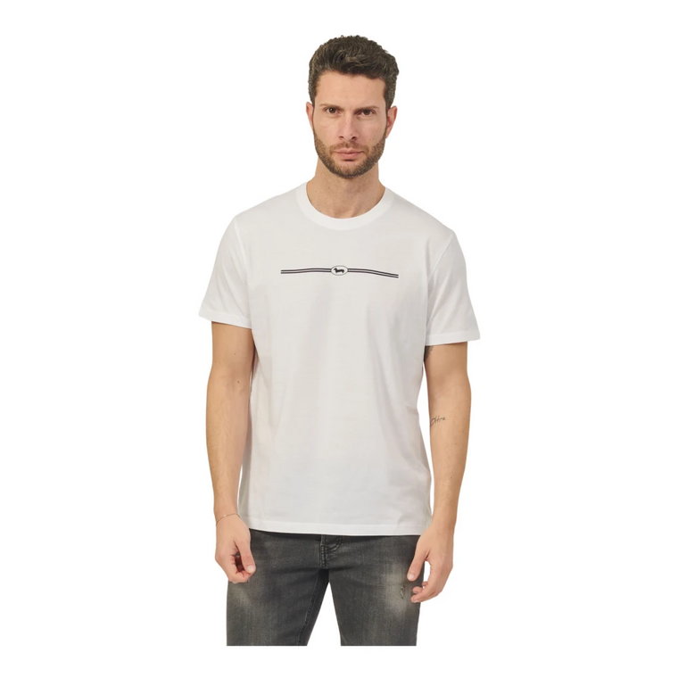Męski T-shirt z logo 3D Biały Harmont & Blaine
