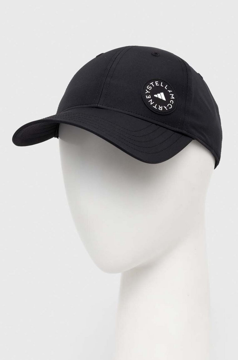 adidas by Stella McCartney czapka z daszkiem kolor czarny gładka IP0394