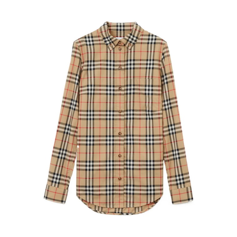 Beżowa Koszula z Wzorem Vintage Check Burberry