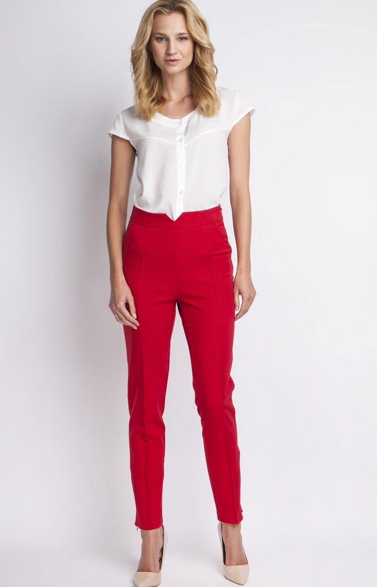 SD112 spodnie z wysokim stanem, Kolor czerwony, Rozmiar 2XL, Lanti
