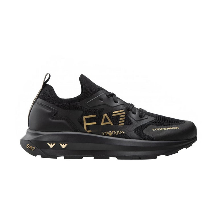 Czarne Sneakersy z Podeszwą 3 cm - Przewodnik Rozmiarów Emporio Armani EA7