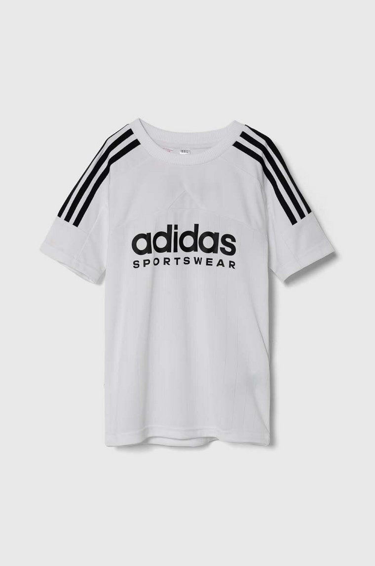 adidas t-shirt kolor biały z nadrukiem