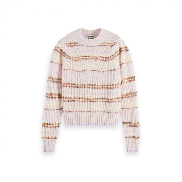 Fioletowy Sweter z Bufiastymi Rękawami Scotch & Soda