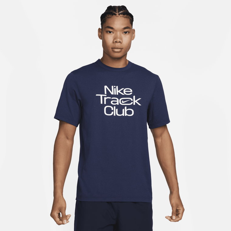 Męska koszulka z krótkim rękawem do biegania Dri-FIT Nike Track Club - Czerń