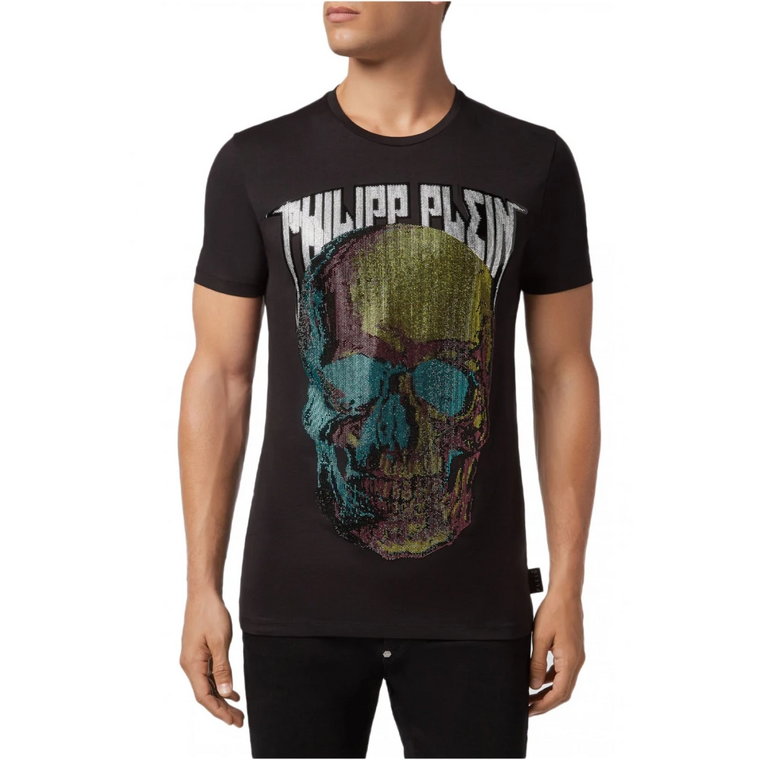 Koszulka z czaszką i kryształkami - Mężczyźni Philipp Plein