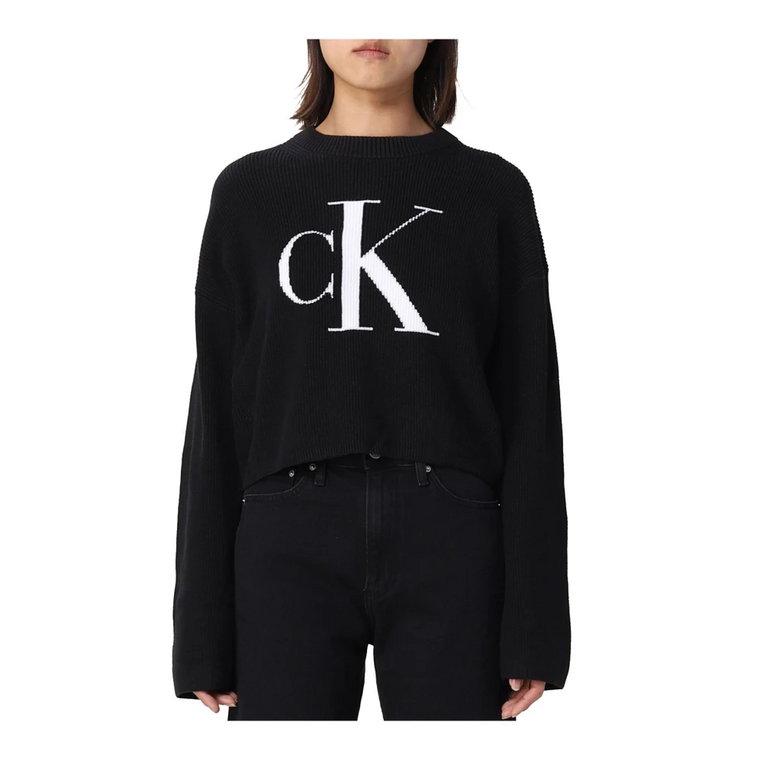 Sweter z okrągłym dekoltem Calvin Klein