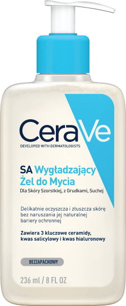 CeraVe SA Wygładzający żel do mycia dla skóry szorstkiej, z grudkami, suchej