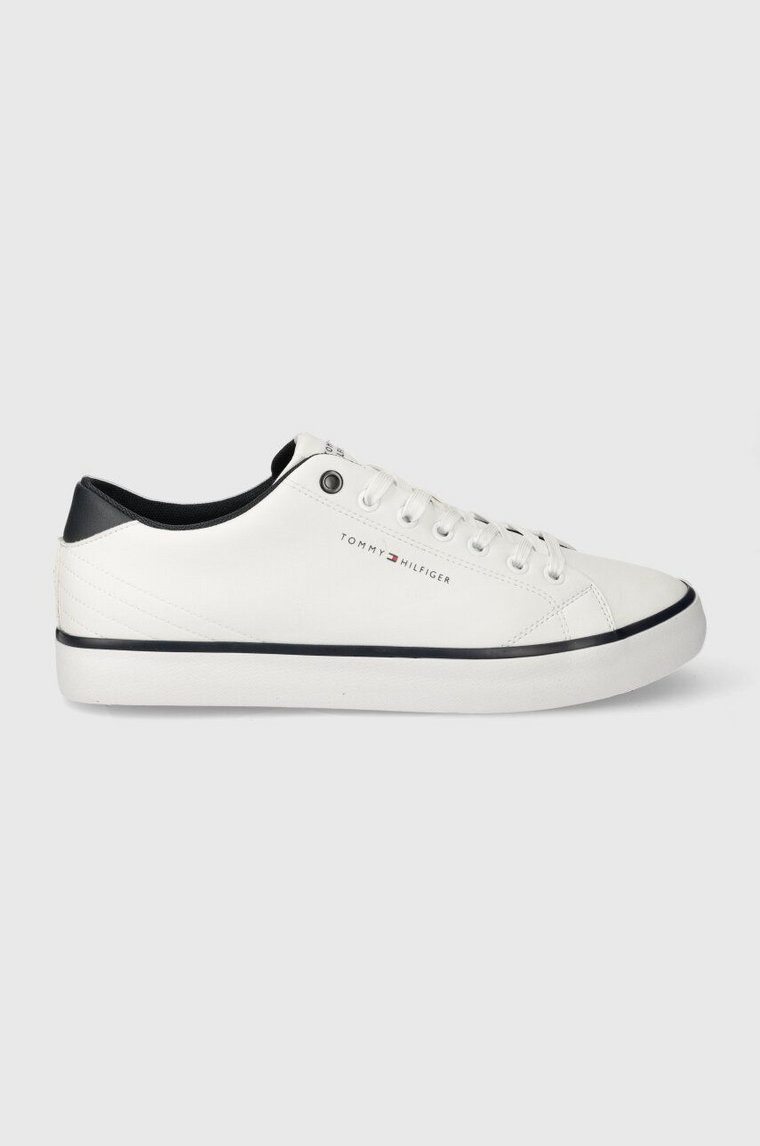 Tommy Hilfiger tenisówki skórzane TH HI VULC CORE LOW LEATHER ESS męskie kolor biały FM0FM05041