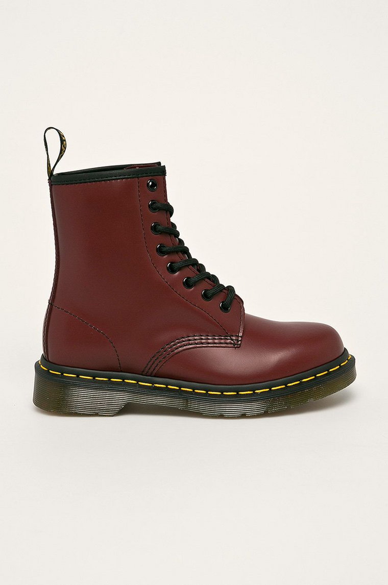 Dr. Martens workery skórzane 1460 kolor czarny na płaskim obcasie ocieplone 26860001