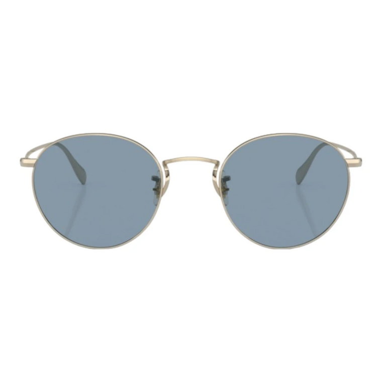 Złote Okrągłe Okulary Przeciwsłoneczne Oliver Peoples