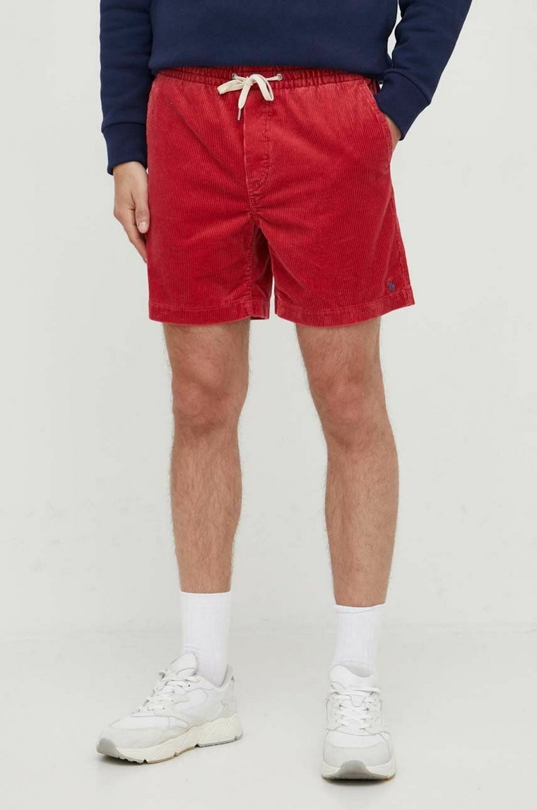 Polo Ralph Lauren szorty sztruksowe kolor czerwony