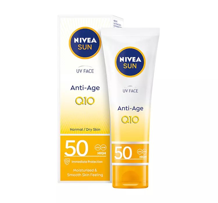 NIVEA SUN UV FACE Q10 ANTI-AGE SUN CREAM PRZECIWZMARSZCZKOWY KREM Z OCHRONĄ SPF 50 50ML