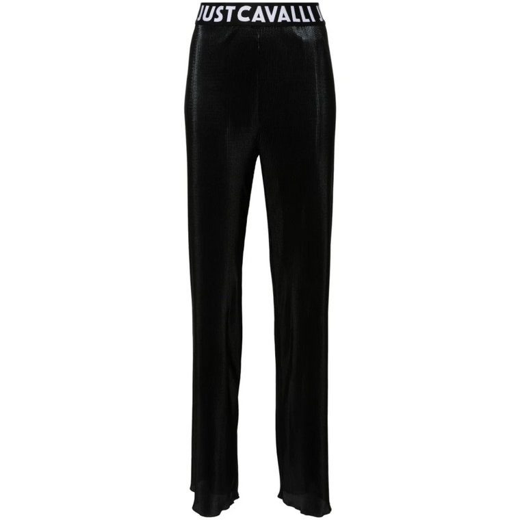Czarne Spodnie z Detalem Pantalone Just Cavalli