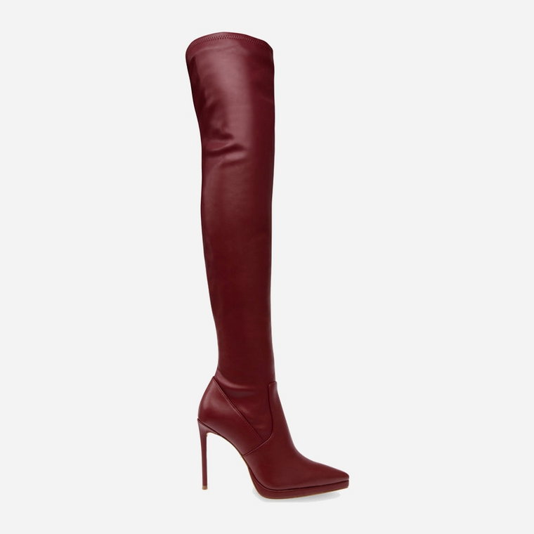 Muszkieterki damskie na szpilce za kolano Steve Madden Keandra Boot SM11002678-CRA 41 26.2 cm Bordowe (8720857160000). Muszkieterki damskie