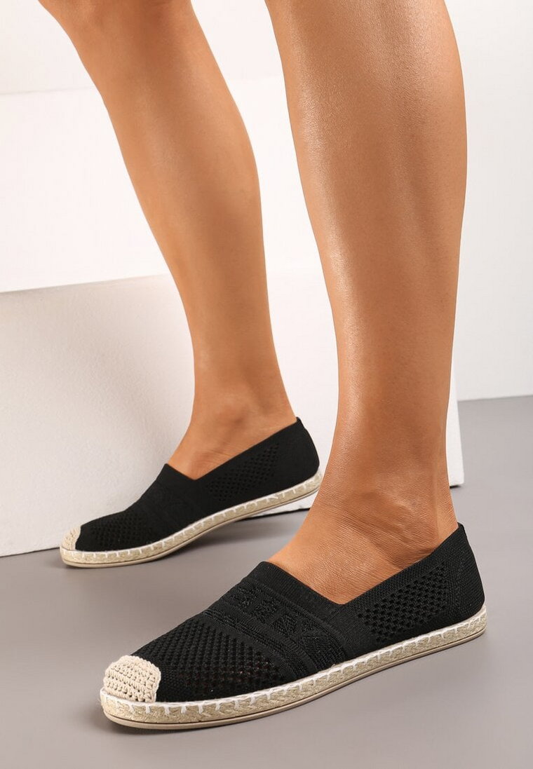 Czarne Espadryle Rinestas