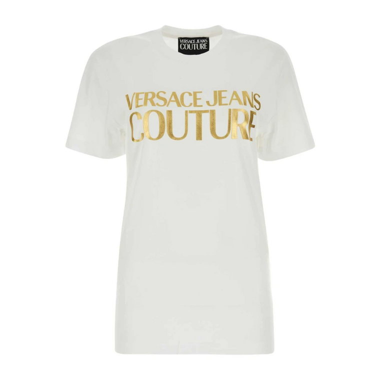 Biała bawełniana koszulka - Klasyczny styl Versace Jeans Couture