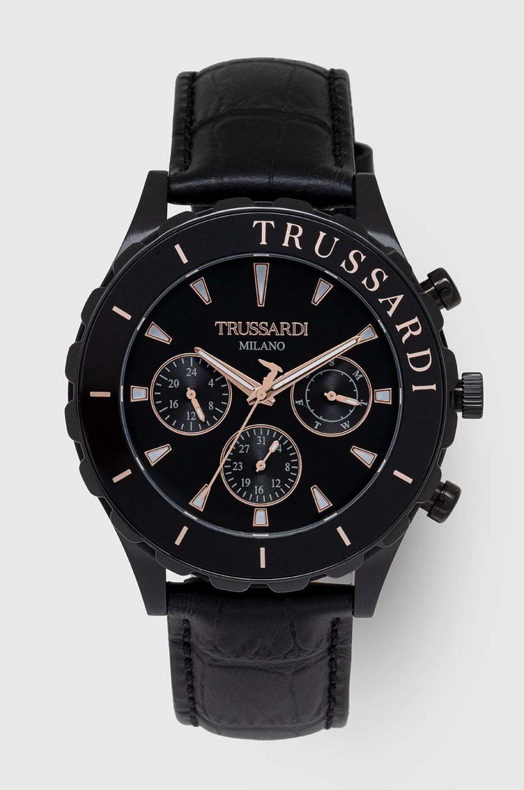 Trussardi zegarek męski kolor czarny R2451143003