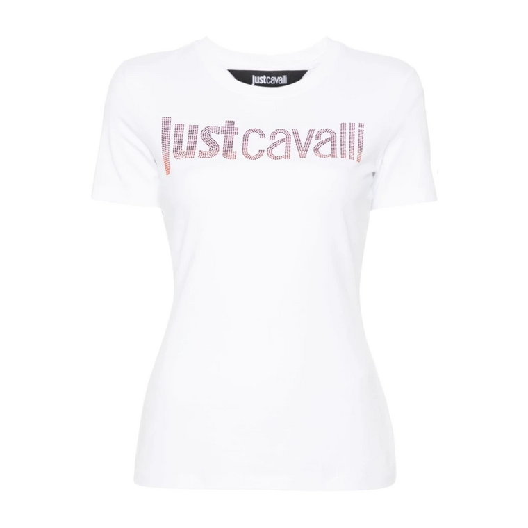 Biała koszulka z logo Just Cavalli