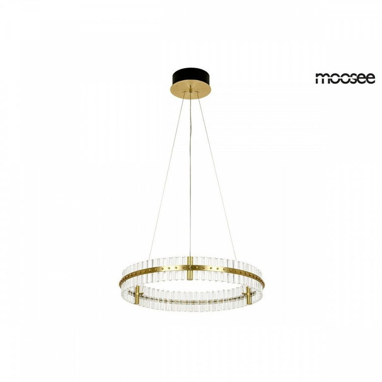 MOOSEE lampa wisząca SATURNUS 70 złota - LED, kryształ, stal szczotkowana kod: MSE010100167