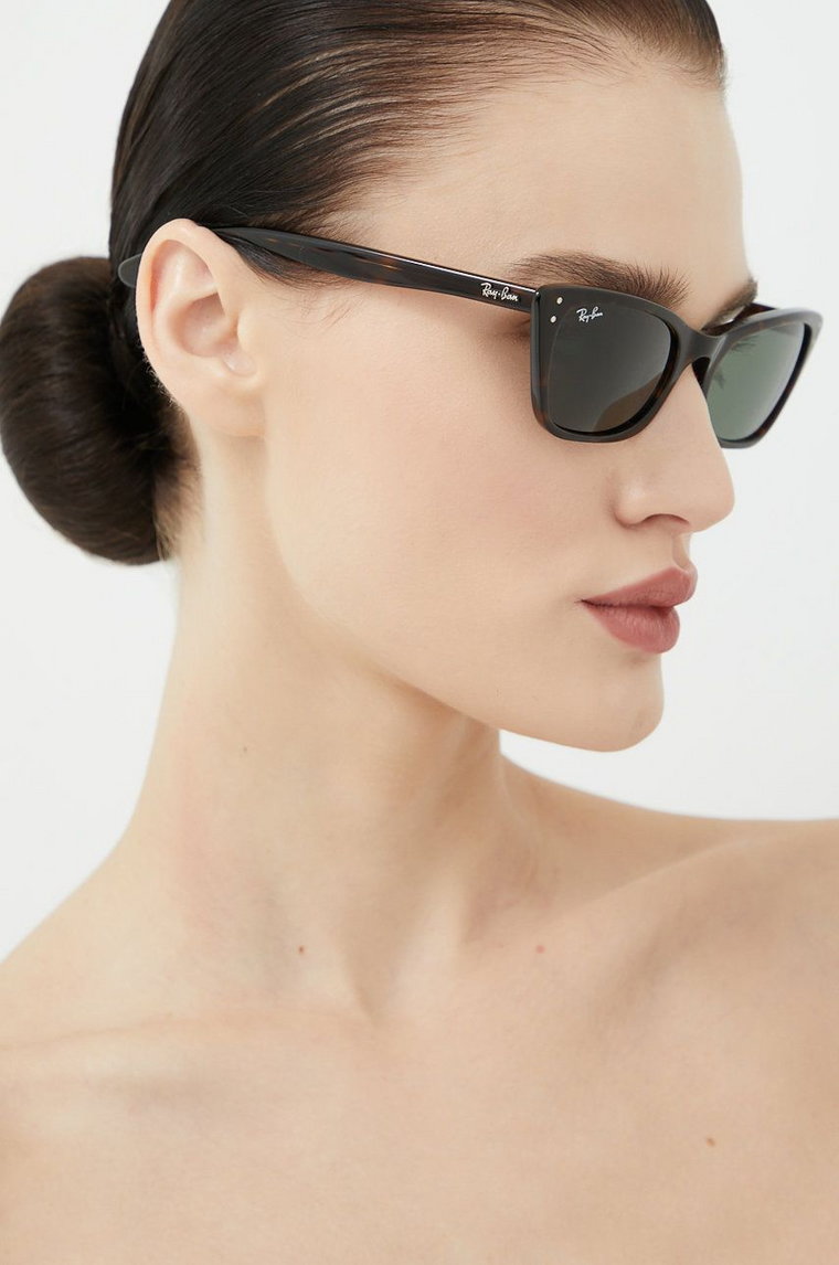 Ray-Ban okulary przeciwsłoneczne LADY BURBANK damskie kolor brązowy 0RB2299