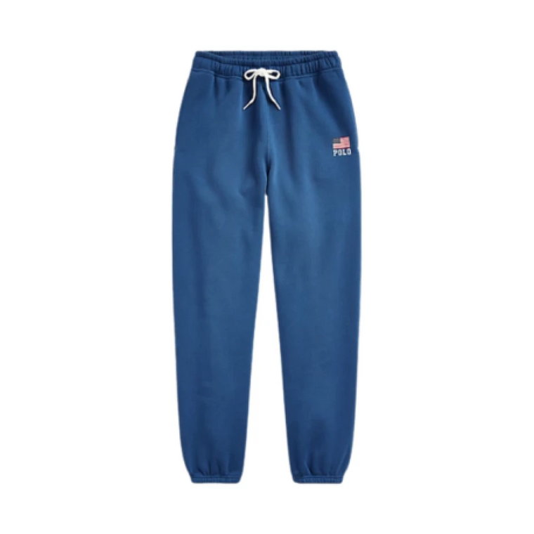 Spodnie dresowe z flagą polo - niebieskie Ralph Lauren