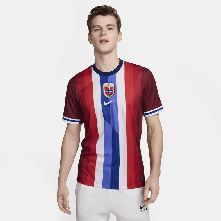 Męska koszulka piłkarska Nike Dri-FIT Norwegia (drużyna męska) Stadium 2024/25 (wersja domowa)  replika - Czerwony
