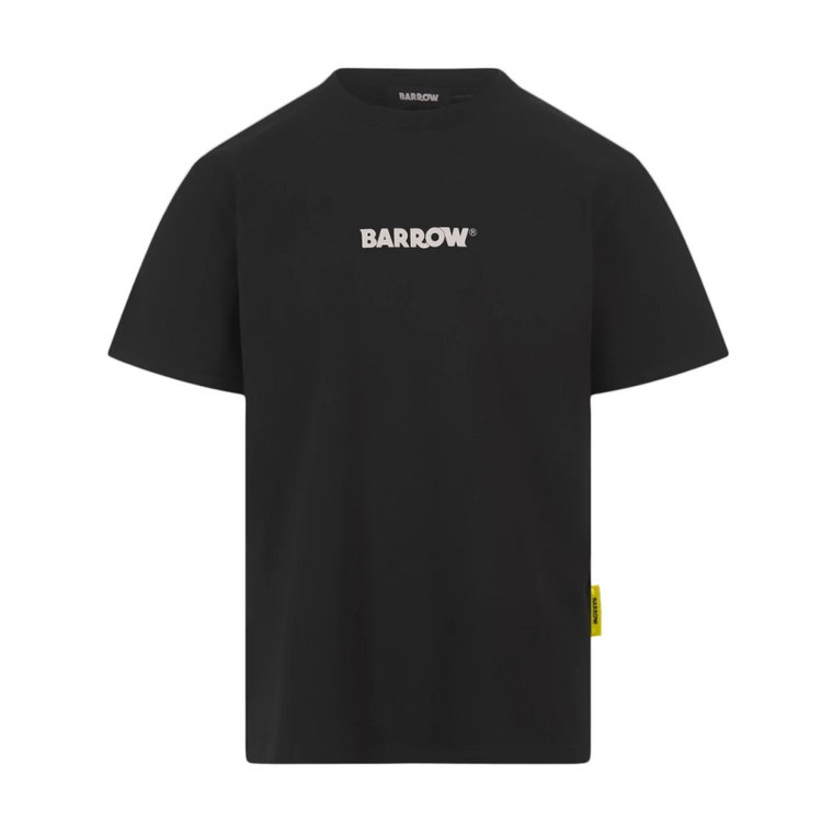 Czarna Bawełniana Koszulka z Nadrukiem Logo Barrow
