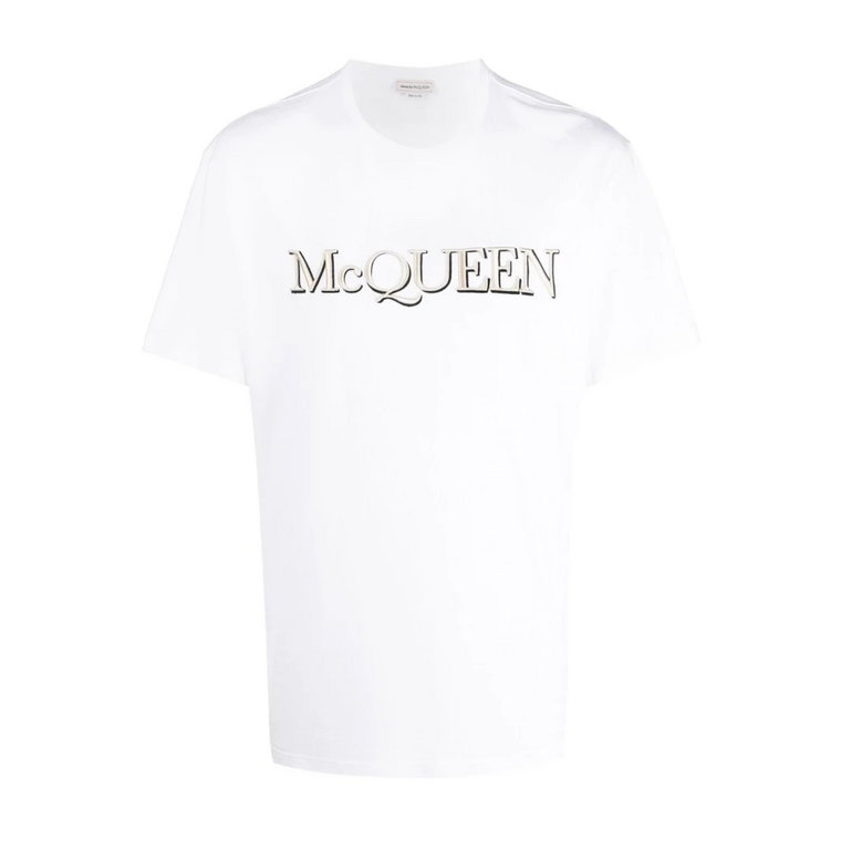 Koszulka z Haftowanym Logo z Bawełny dla Mężczyzn Alexander McQueen