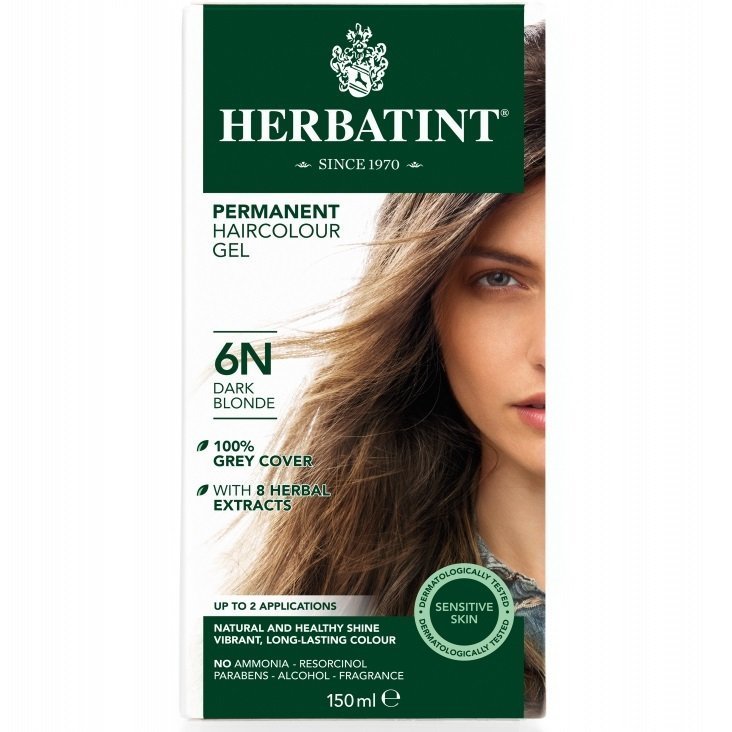 Herbatint, Farba do włosów, 6N Ciemny blond, 150 ml