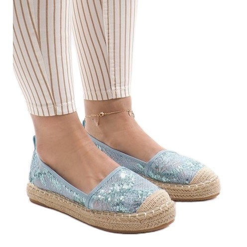 Niebieskie ażurowe espadryle L08-71