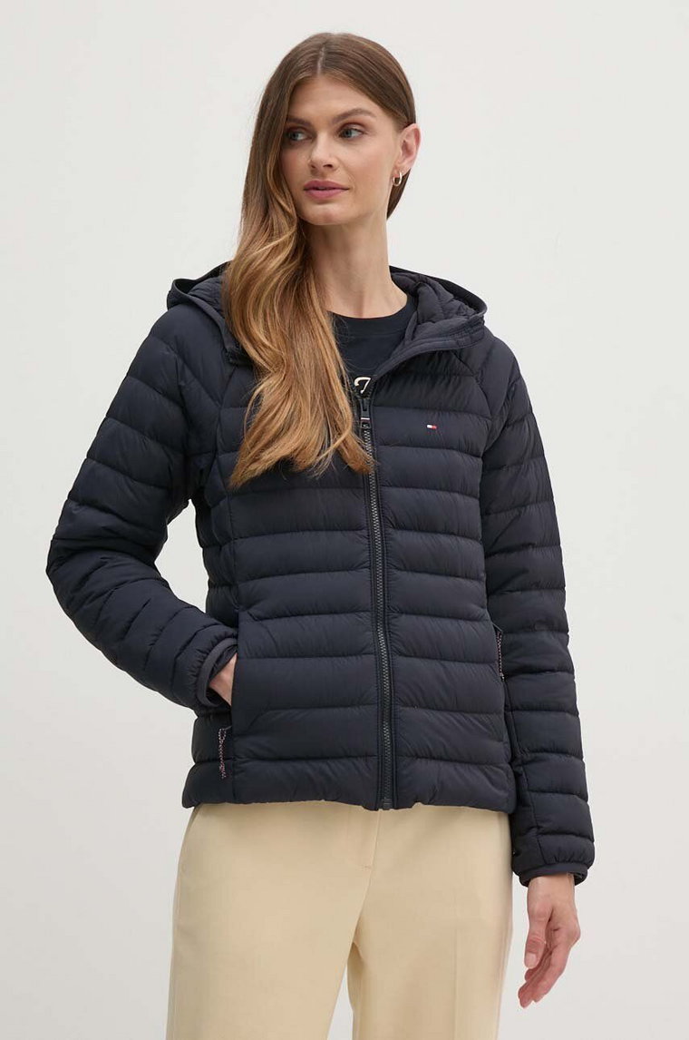 Tommy Hilfiger kurtka puchowa damska kolor granatowy przejściowa WW0WW42350