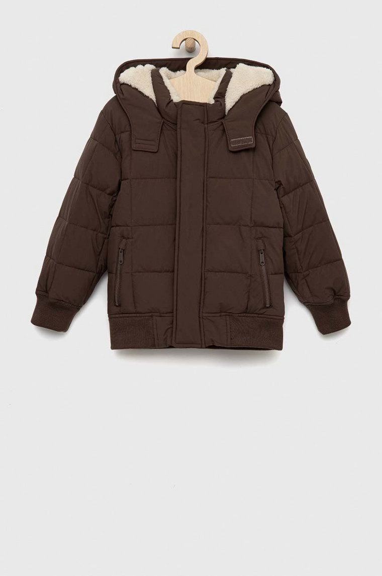 Abercrombie & Fitch kurtka dziecięca kolor brązowy