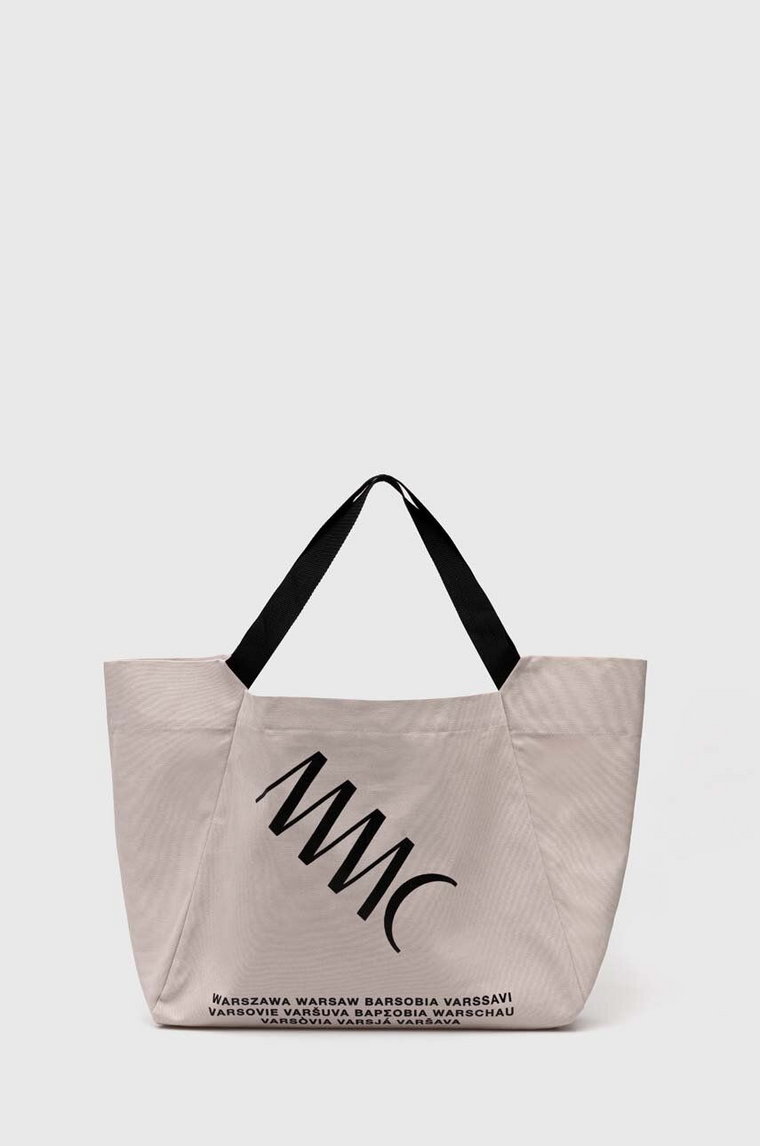 MMC STUDIO torebka bawełniana kolor beżowy LOGO.BAG