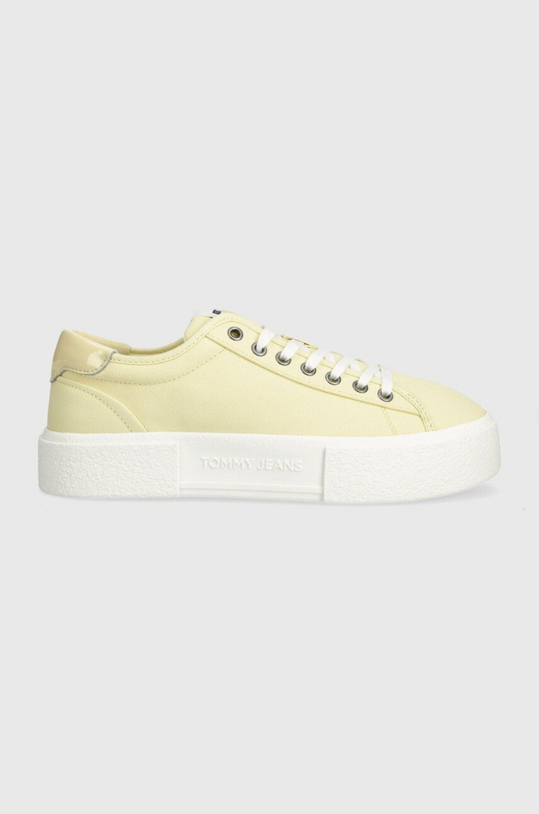 Tommy Jeans tenisówki TJW FOXING FLATFORM SNEAKER damskie kolor żółty EN0EN02480