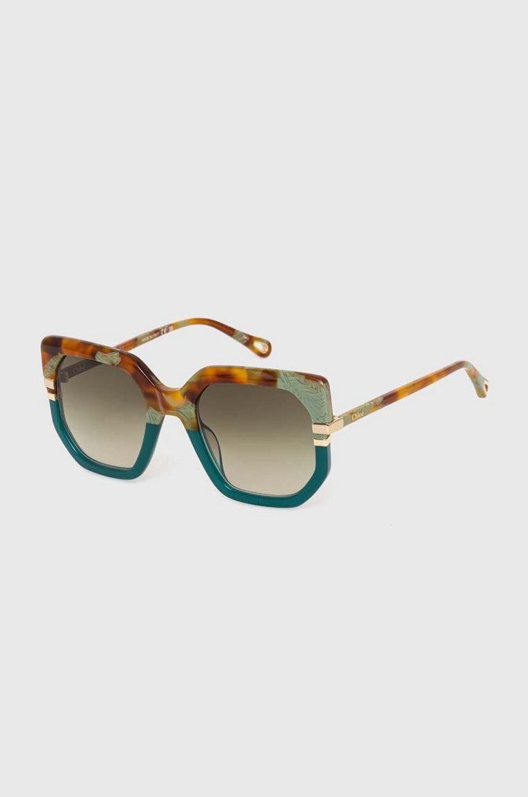Chloé okulary przeciwsłoneczne damskie kolor zielony CH0240S