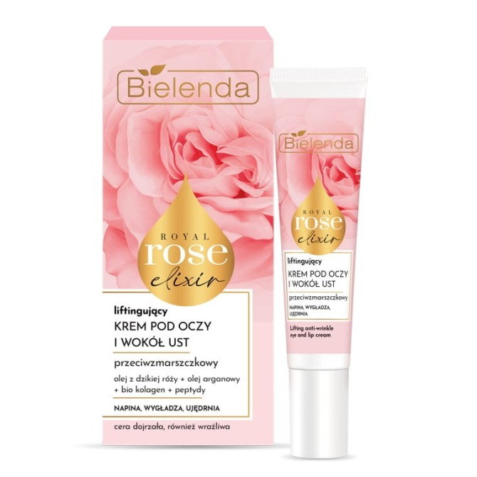 Bielenda Royal Rose Elixir przeciwzmarszczkowy krem liftingujący pod oczy i wokół ust 15ml