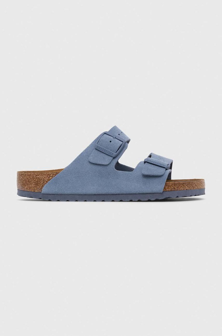 Birkenstock klapki zamszowe Arizona kolor niebieski 1026729