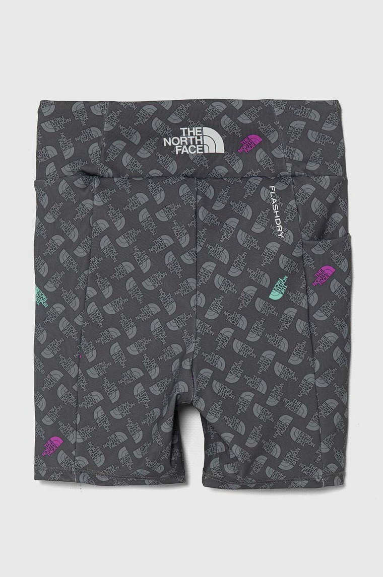 The North Face szorty dziecięce NEVER STOP BIKE SHORT kolor szary wzorzyste